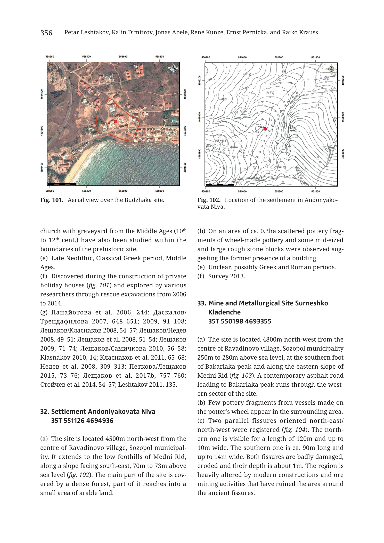 p. 356 (printed header); catalogue entries 32–33; Figs. 101–102