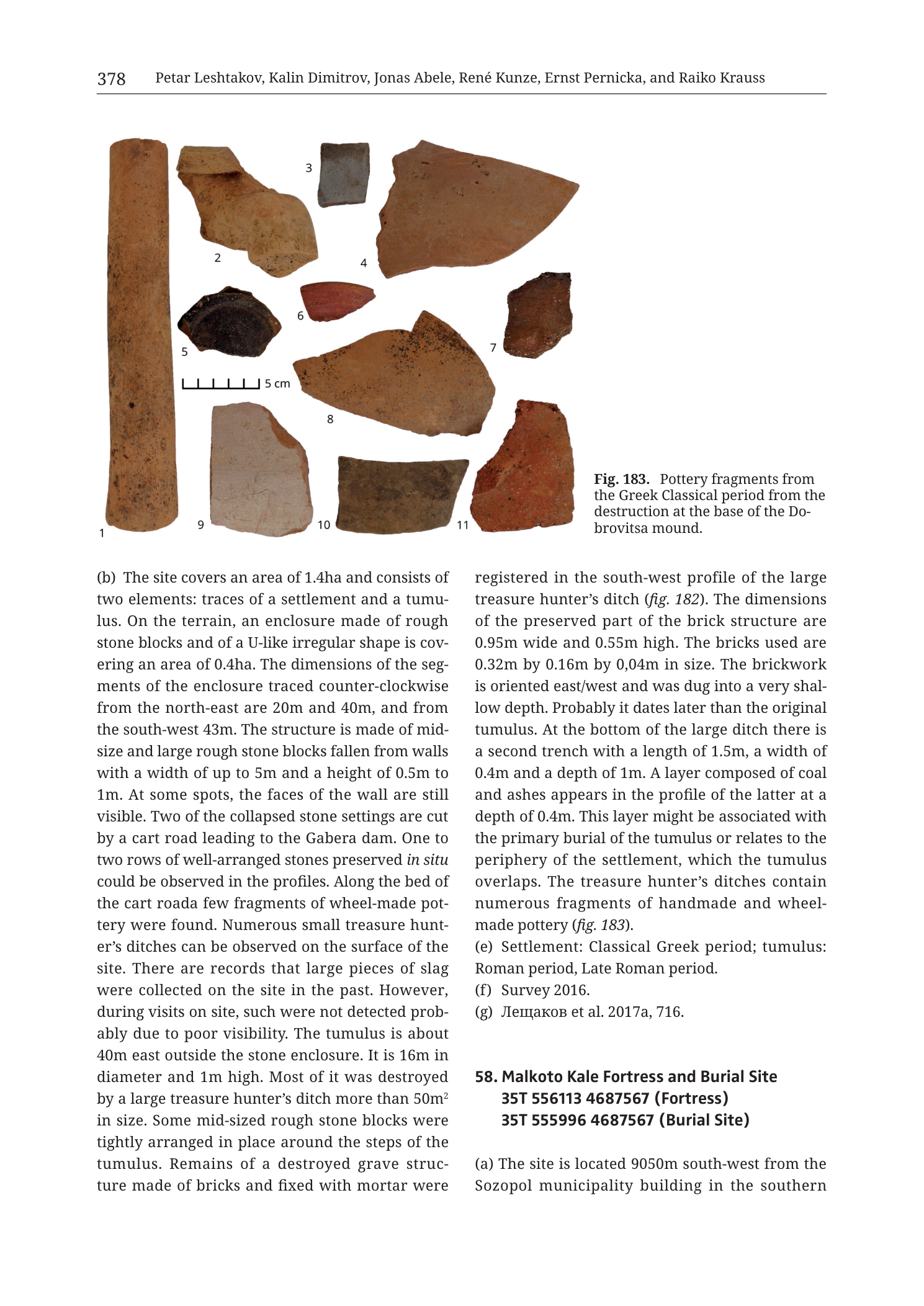 p. 378 (printed header); Fig. 183; start of catalogue entry 58; filename Cat_p380_n58